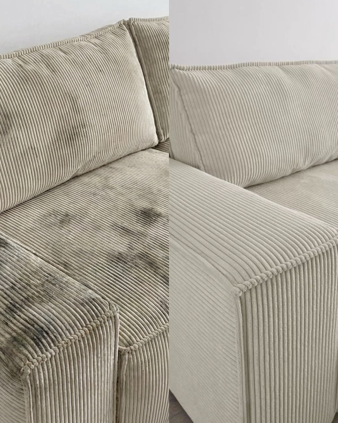 Résultat nettoyage avant/après